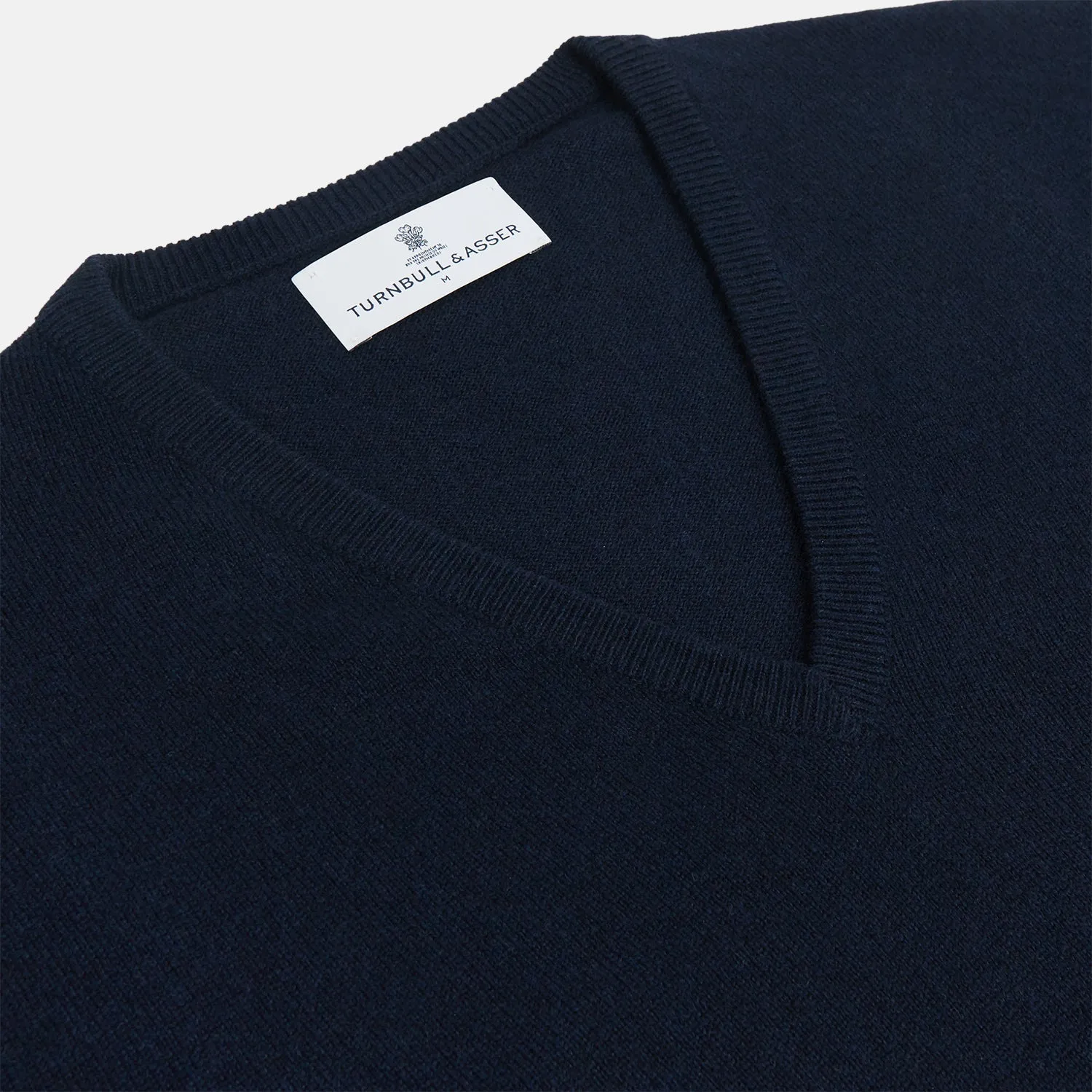 Navy V-Neck Cashmere Jumper sold by Turnbull & Asser product image thumbnail 2