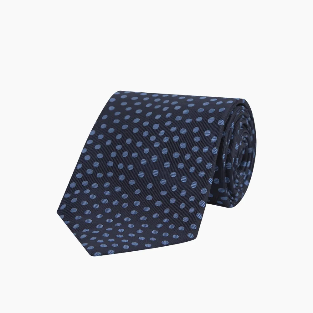 Navy and Blue Paint Spot Silk Tie sold by Turnbull & Asser product image thumbnail 5