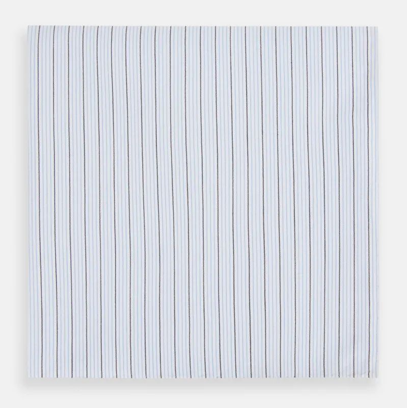 Hand Rolled Blue Multi Stripe Handkerchief sold by Turnbull & Asser