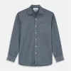 Blue Weekend Fit Oxford Finch Shirt With Derby Collar And Chest Pocket sold by Turnbull & Asser
