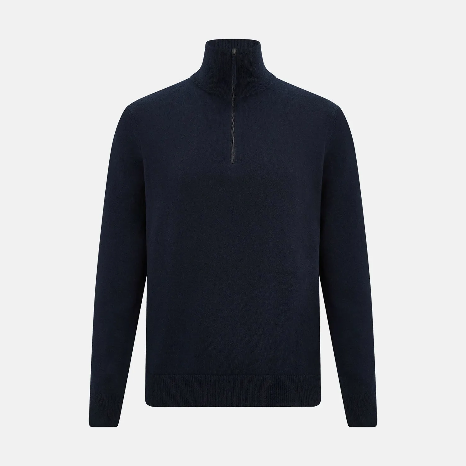 Midnight Blue Half-Zip Cashmere Jumper sold by Turnbull & Asser