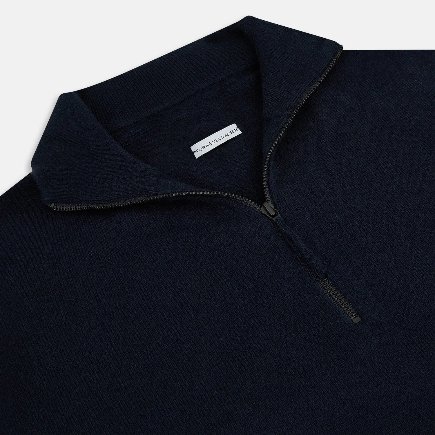 Midnight Blue Half-Zip Cashmere Jumper sold by Turnbull & Asser product image thumbnail 2