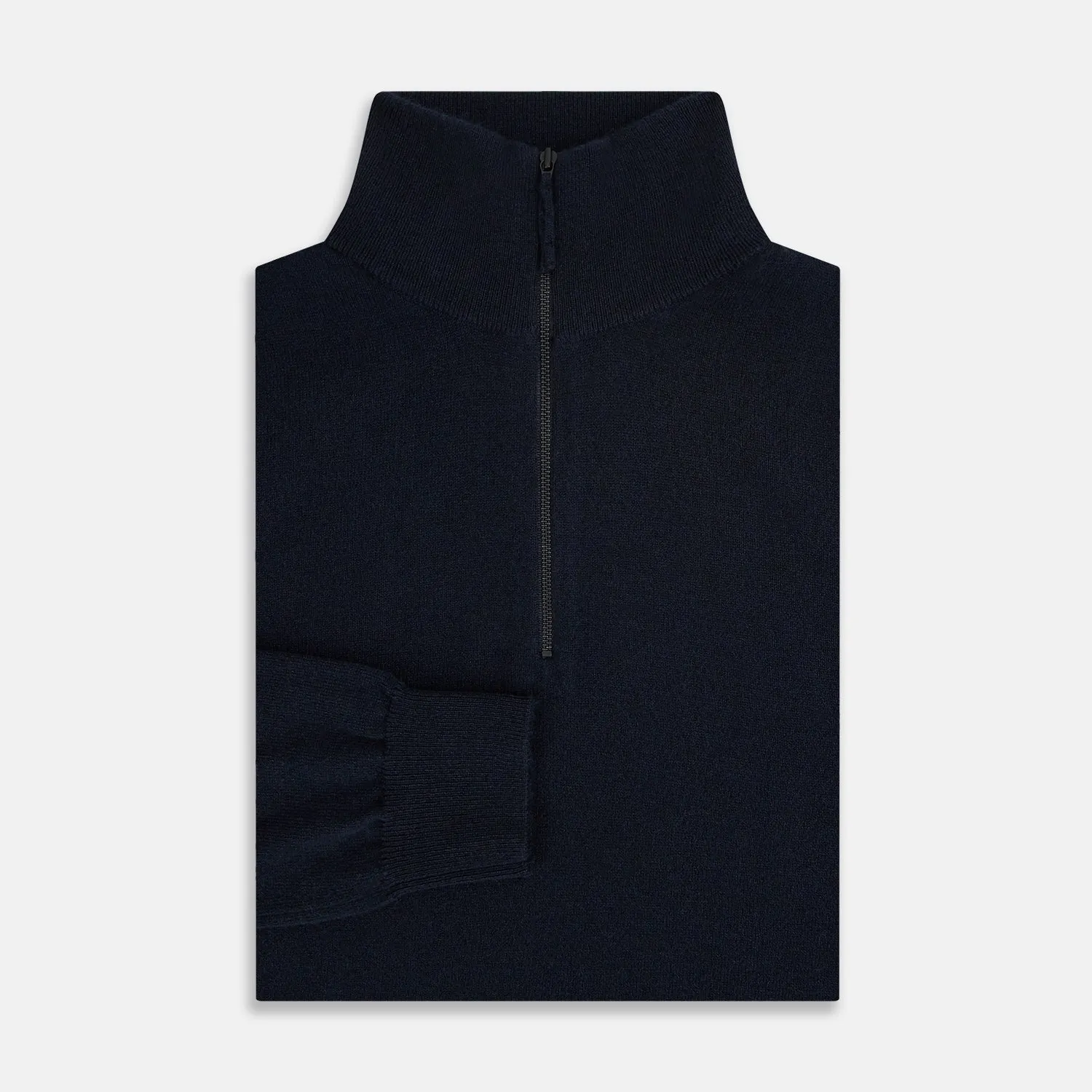 Midnight Blue Half-Zip Cashmere Jumper sold by Turnbull & Asser product image thumbnail 4