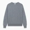 Flannel Grey Crew Neck Cashmere Jumper sold by Turnbull & Asser