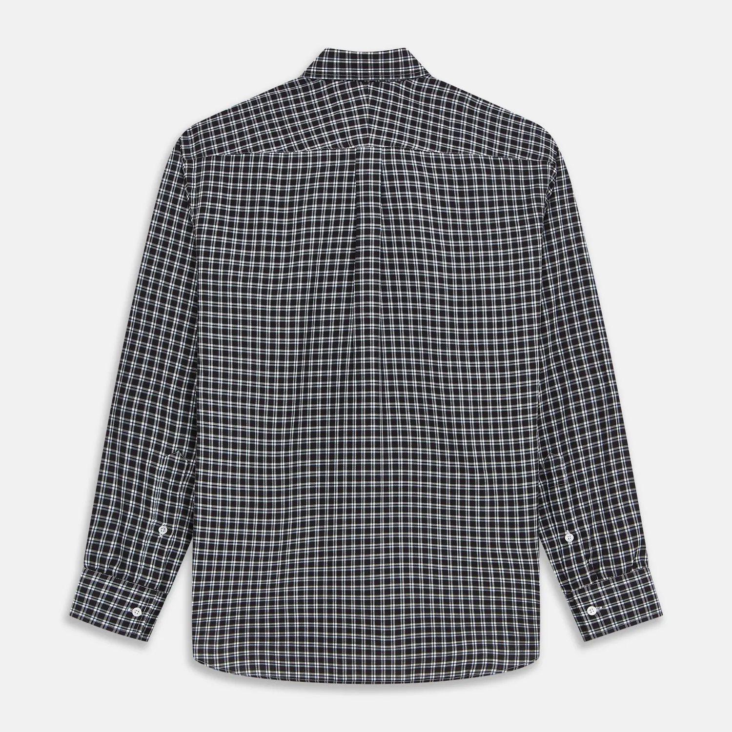 Black Multi Check Cotton Blend Weekend Fit Hayne Shirt sold by Turnbull & Asser product image thumbnail 5