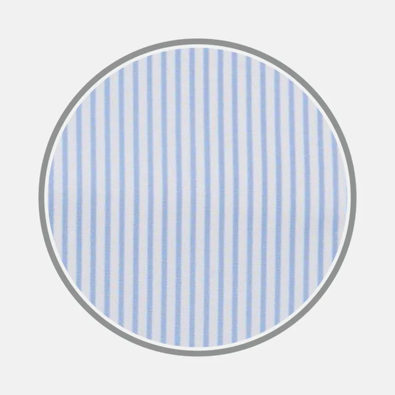 Blue Bengal Stripe Cotton Fabric sold by Turnbull & Asser