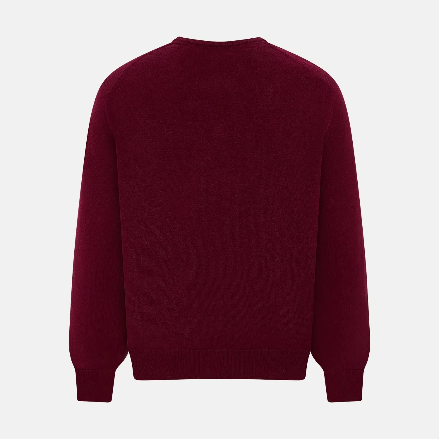 Burgundy Cashmere V-neck Jumper sold by Turnbull & Asser product image thumbnail 3