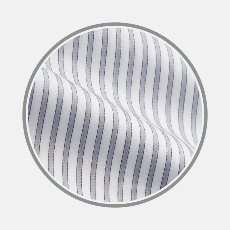 Grey Multi Stripe Cotton Fabric sold by Turnbull & Asser