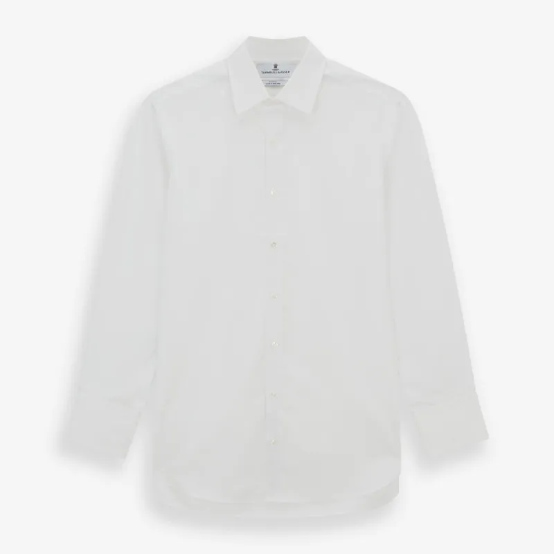 White West Indian Sea Island Cotton Shirt with T&A Collar and 3-Button Cuffs made by Turnbull & Asser