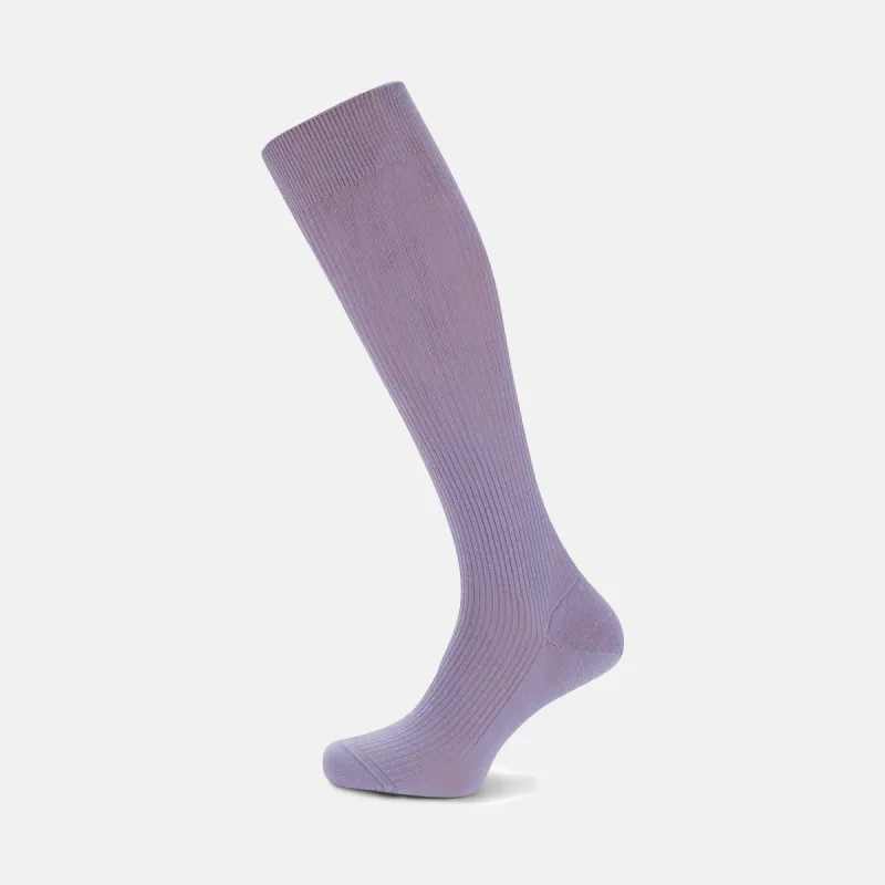 Lilac Long Merino Wool Socks sold by Turnbull & Asser
