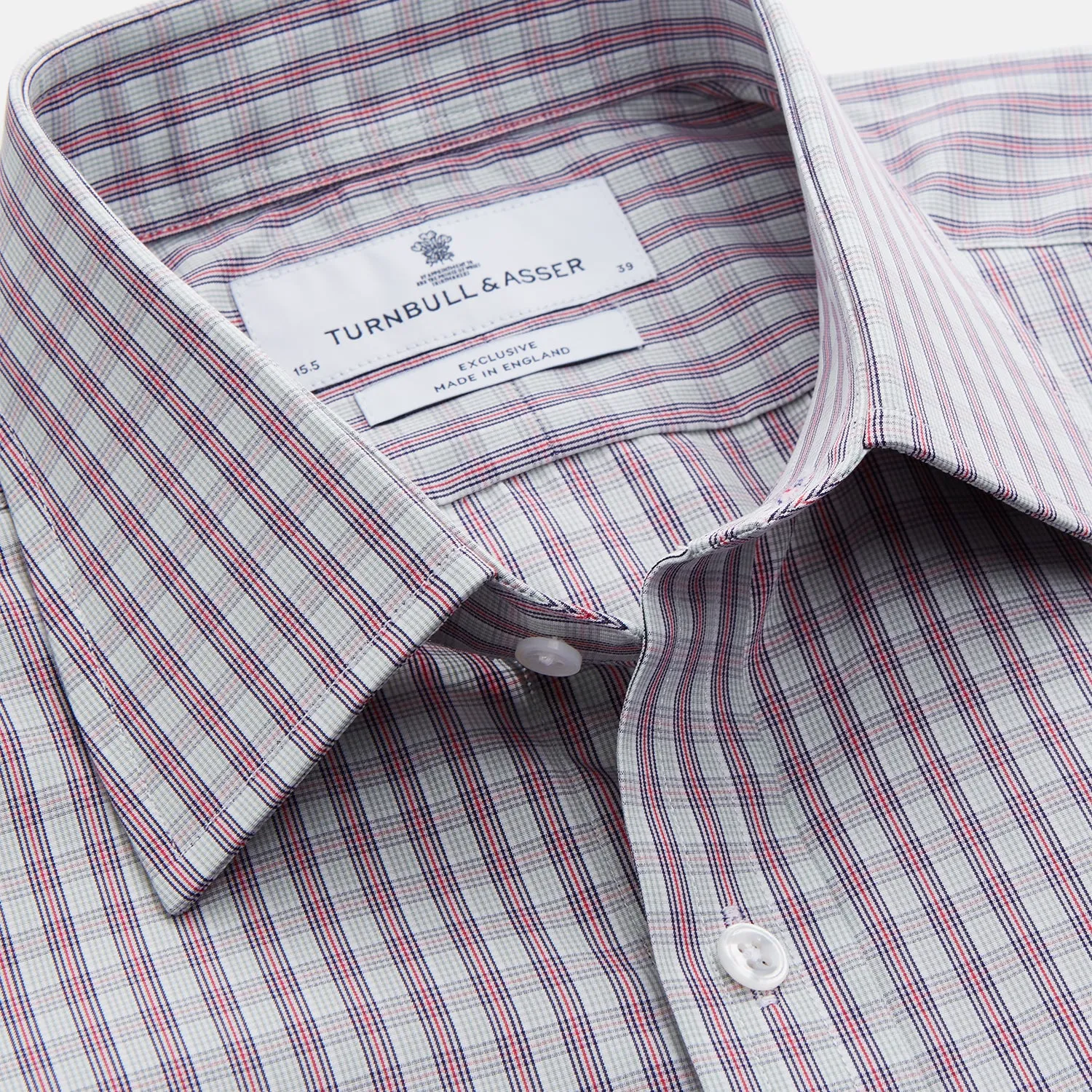 Red and Blue Check Cotton Regular Fit Mayfair Shirt sold by Turnbull & Asser product image thumbnail 2