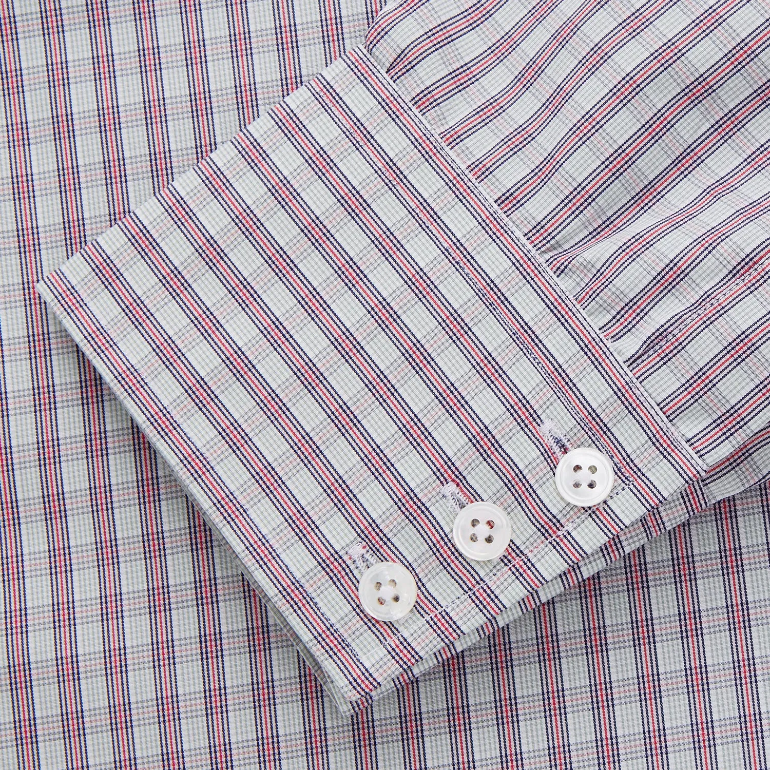 Red and Blue Check Cotton Regular Fit Mayfair Shirt sold by Turnbull & Asser product image thumbnail 4