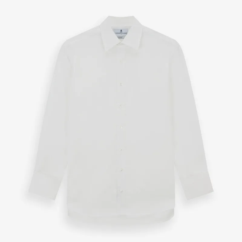White Sea Island Quality Cotton Shirt with T&A Collar and Double Cuffs sold by Turnbull & Asser