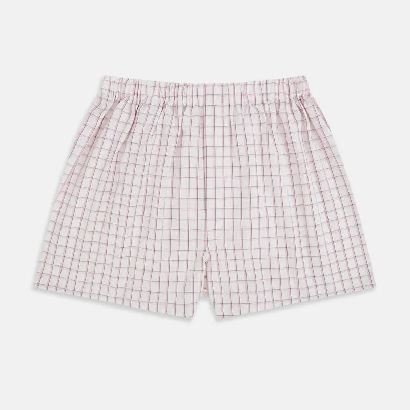 Pink Graph Check Godfrey Boxer Shorts sold by Turnbull & Asser