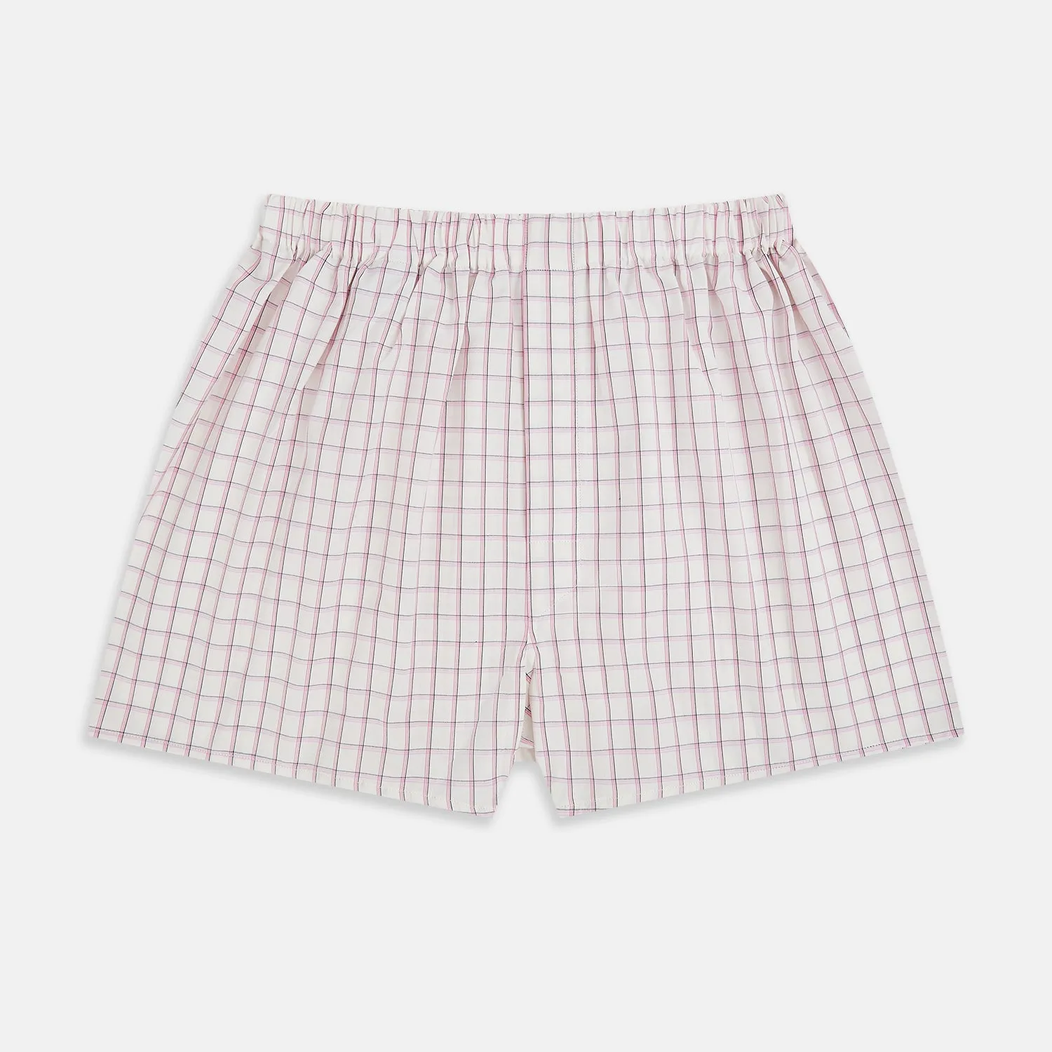 Pink Graph Check Godfrey Boxer Shorts sold by Turnbull & Asser