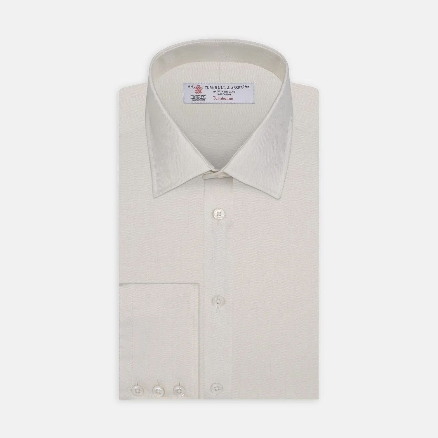 Cream Herringbone Cotton Fabric sold by Turnbull & Asser product image thumbnail 2
