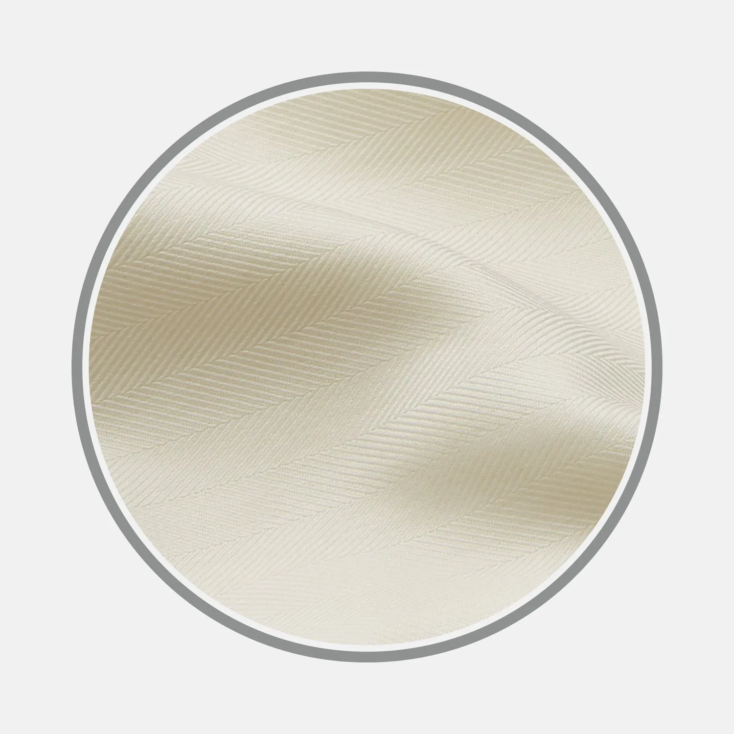 Cream Herringbone Cotton Fabric sold by Turnbull & Asser