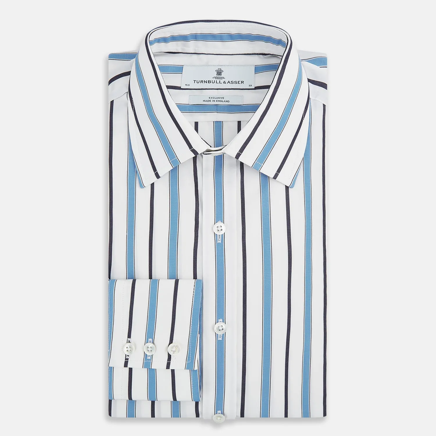 Sky Blue Multi Candy Stripe Mayfair Shirt sold by Turnbull & Asser product image thumbnail 5
