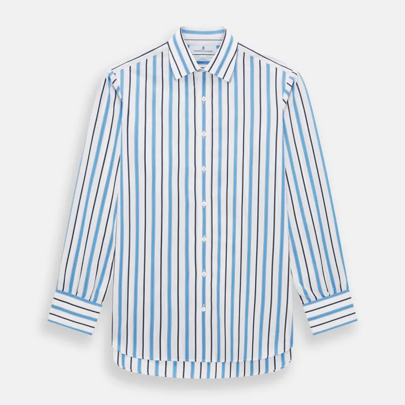 Sky Blue Multi Candy Stripe Mayfair Shirt sold by Turnbull & Asser