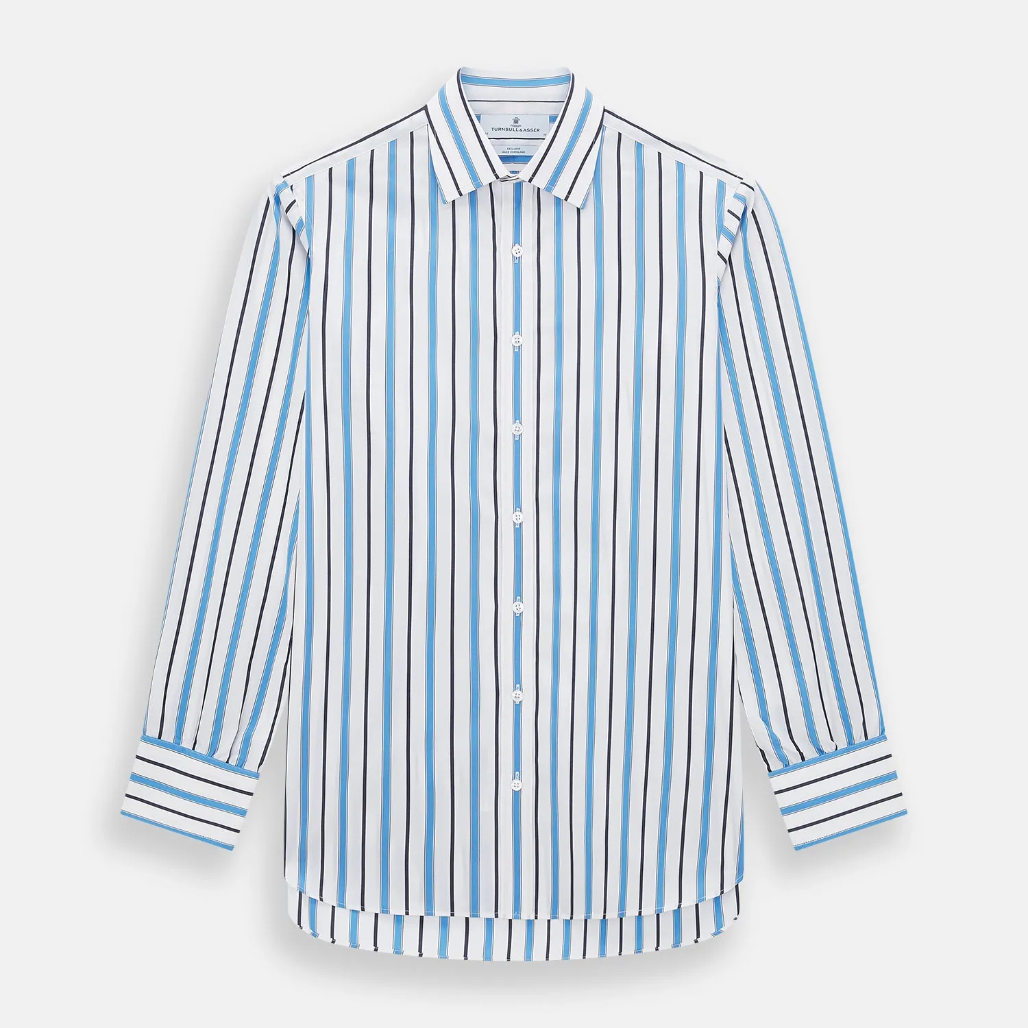 Sky Blue Multi Candy Stripe Mayfair Shirt sold by Turnbull & Asser
