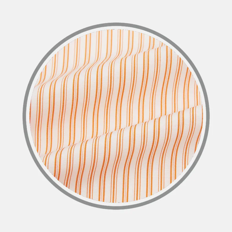 ORANGE TICKING STRIPE FABRIC sold by Turnbull & Asser