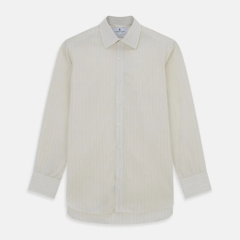 Pale Blue Fine Track Stripe Mayfair Shirt sold by Turnbull & Asser