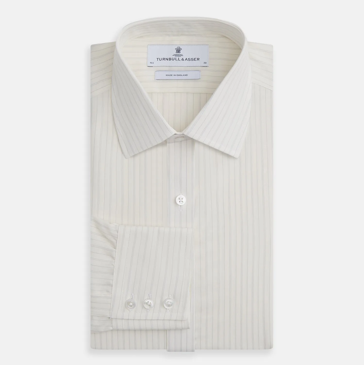 Pale Blue Fine Track Stripe Mayfair Shirt sold by Turnbull & Asser product image thumbnail 4