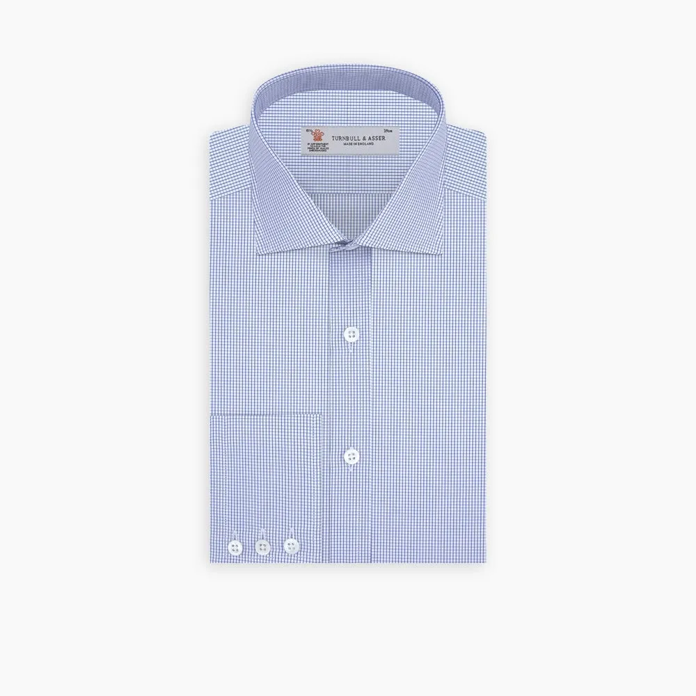 Blue Grid Check Shirt with Regent Collar and 3-Button Cuffs sold by Turnbull & Asser product image thumbnail 3