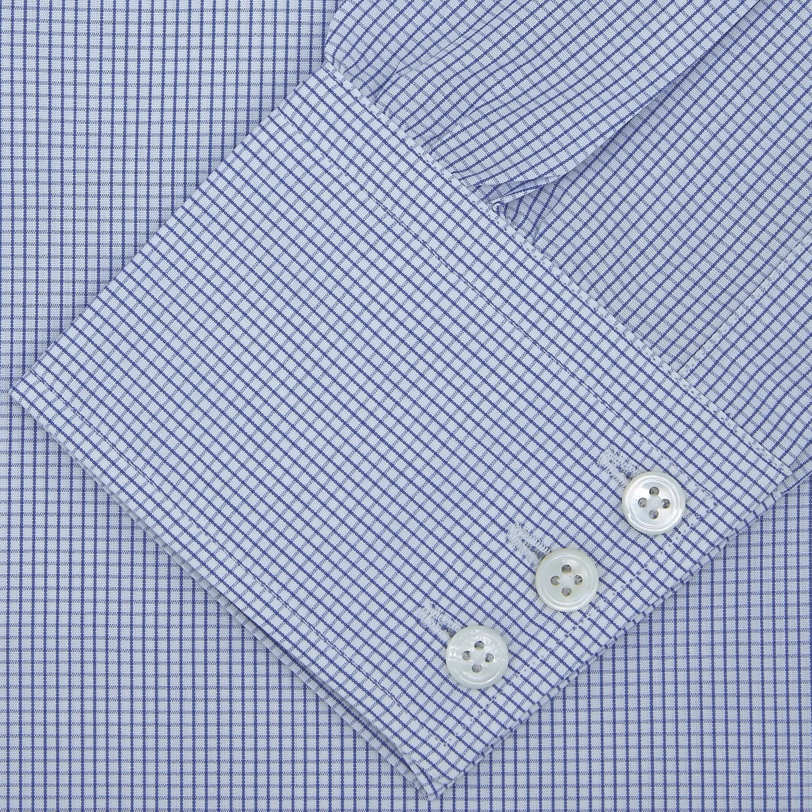 Blue Grid Check Shirt with Regent Collar and 3-Button Cuffs sold by Turnbull & Asser product image thumbnail 2