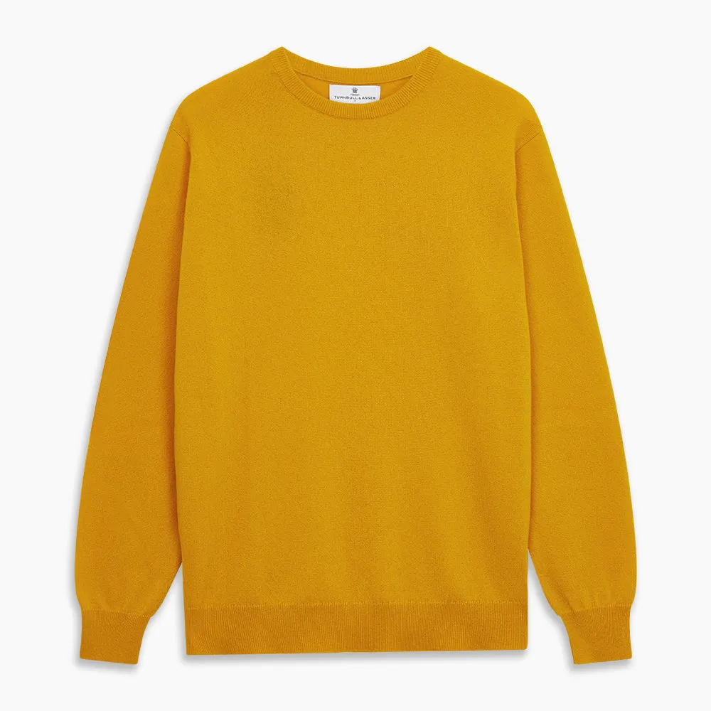 Gold Glenn Cashmere Crew Neck Jumper sold by Turnbull & Asser product image thumbnail 4