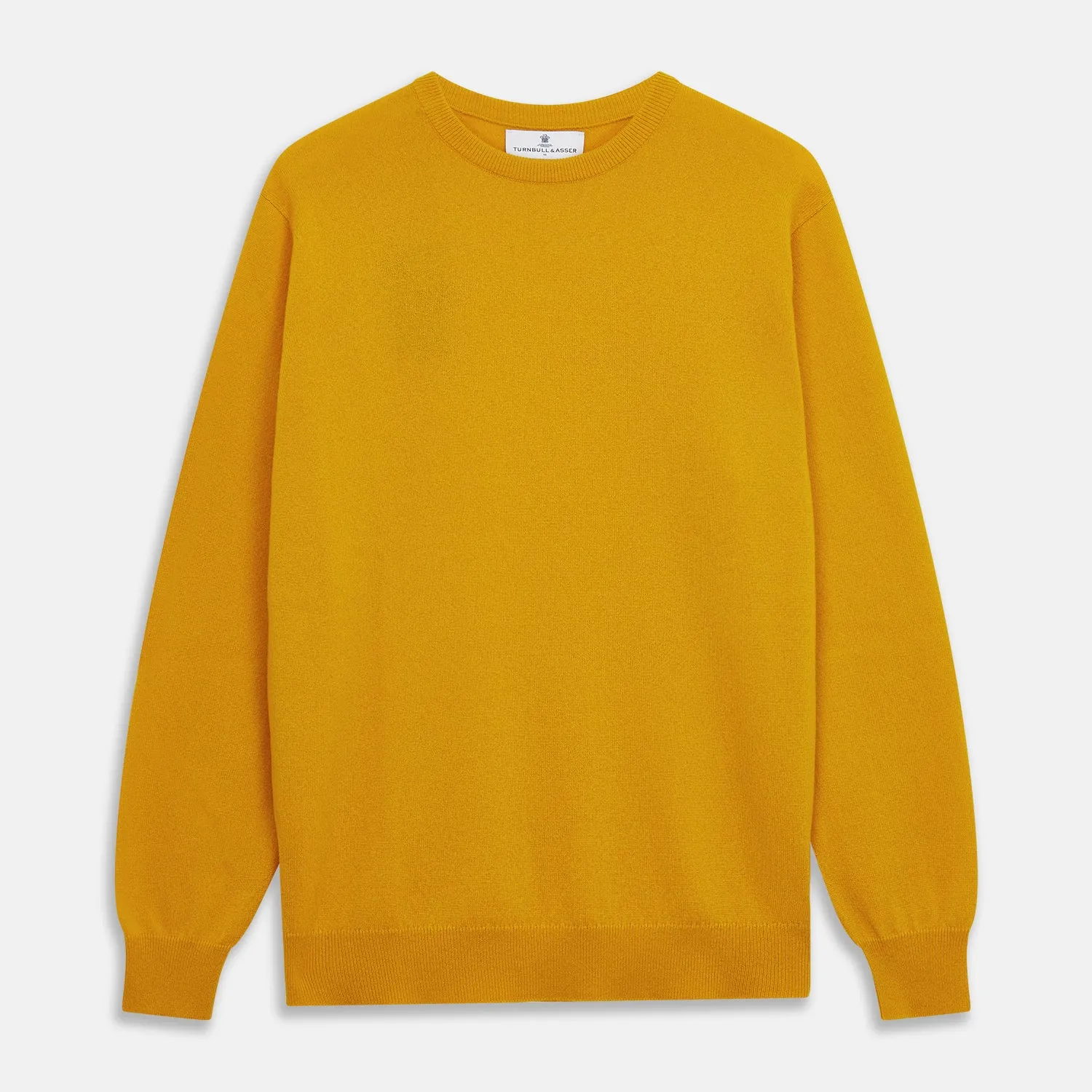 Gold Glenn Cashmere Crew Neck Jumper sold by Turnbull & Asser