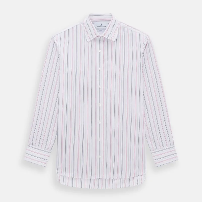 Pink and Blue Multi Stripe Mayfair Shirt sold by Turnbull & Asser