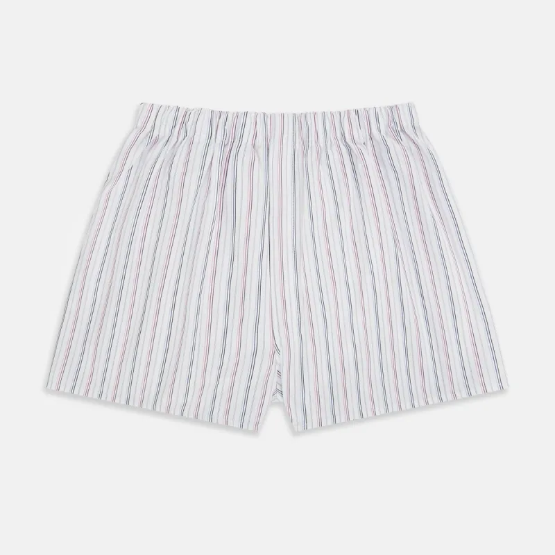 Purple Multi-Stripe Godfrey Boxer Shorts sold by Turnbull & Asser