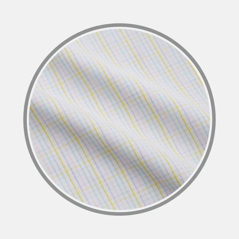 Yellow Multi Check Cotton Fabric sold by Turnbull & Asser