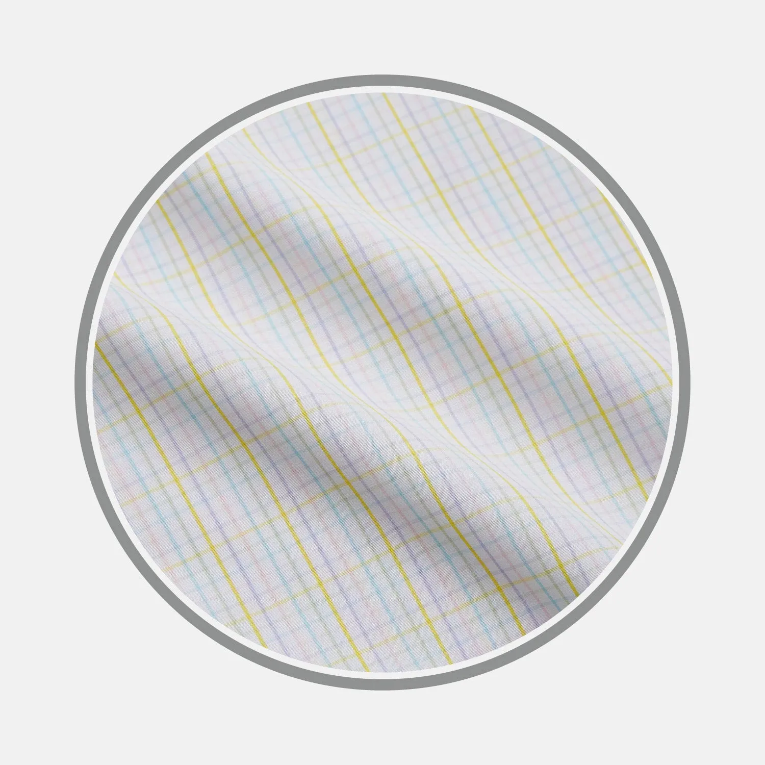 Yellow Multi Check Cotton Fabric sold by Turnbull & Asser