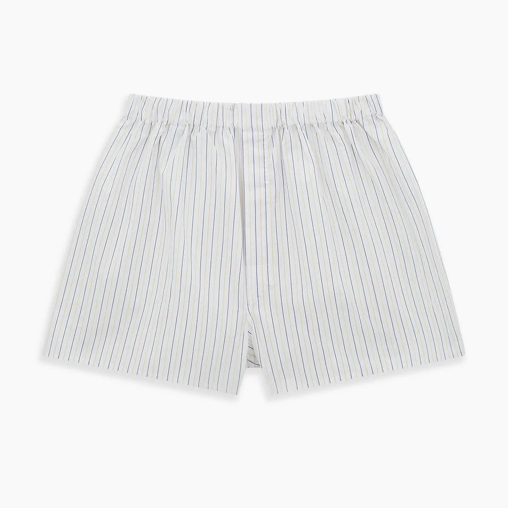 Yellow And Blue Stripe Godfrey Boxer Shorts sold by Turnbull & Asser product image thumbnail 3