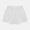 Yellow And Blue Stripe Godfrey Boxer Shorts sold by Turnbull & Asser