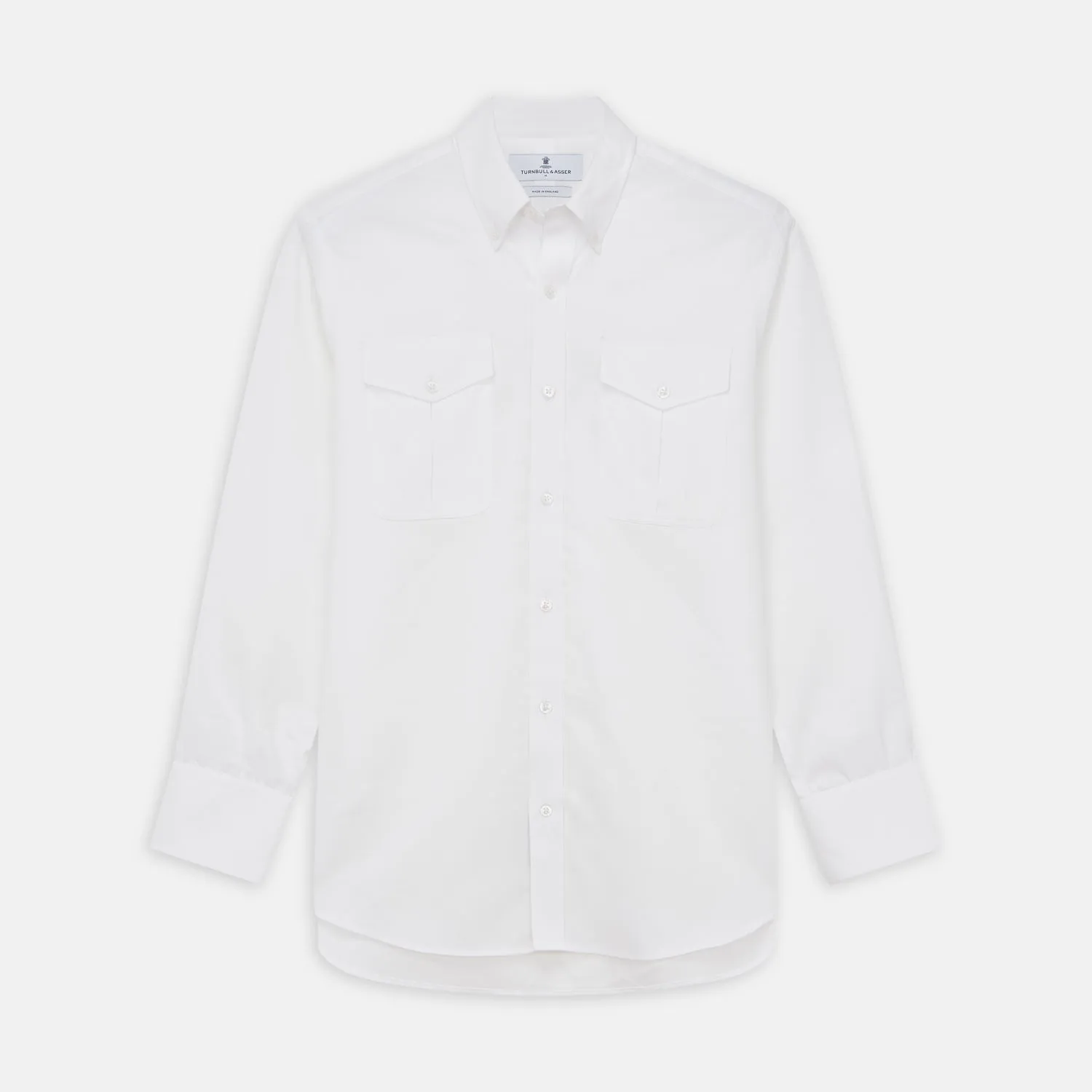 White Cotton Voile Weekend Fit Nevis Shirt sold by Turnbull & Asser