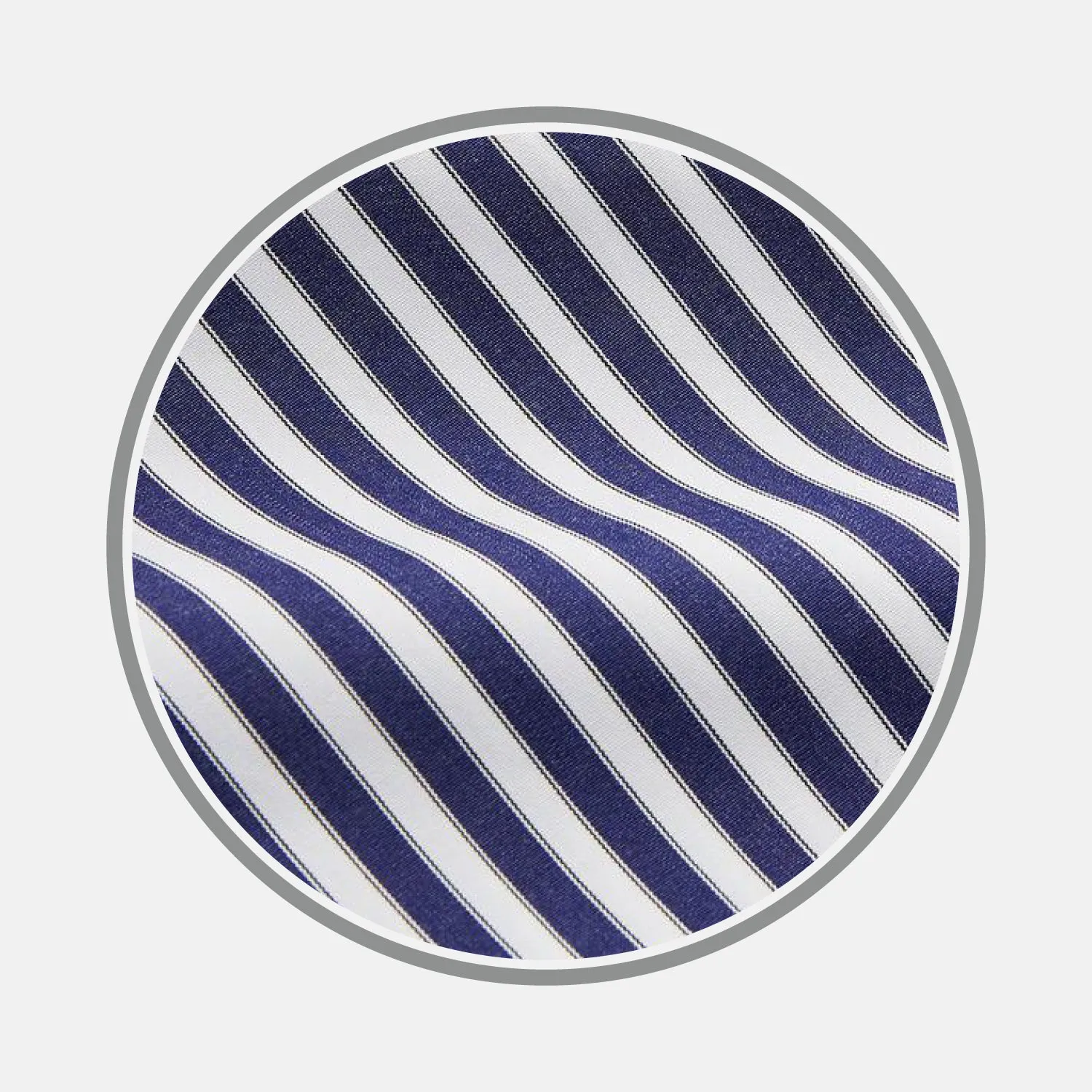 Navy & White Stripe Cotton fabric sold by Turnbull & Asser