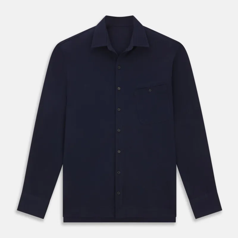 Navy Cotton Polo Shirt sold by Turnbull & Asser