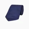 Slim Navy Twill Silk Tie sold by Turnbull & Asser