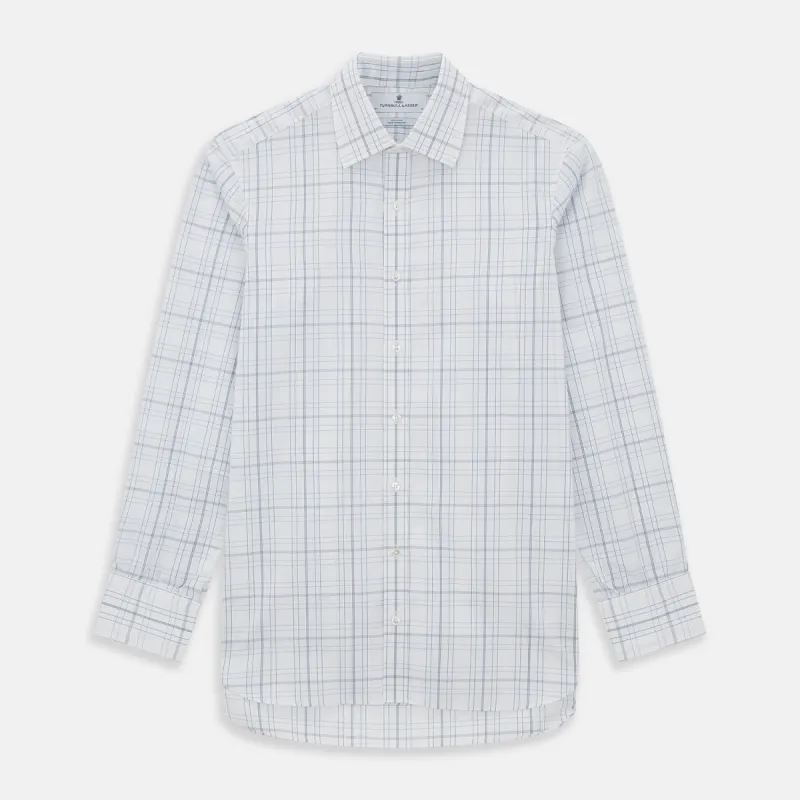 Blue and Grey Multi Check Mayfair Shirt sold by Turnbull & Asser
