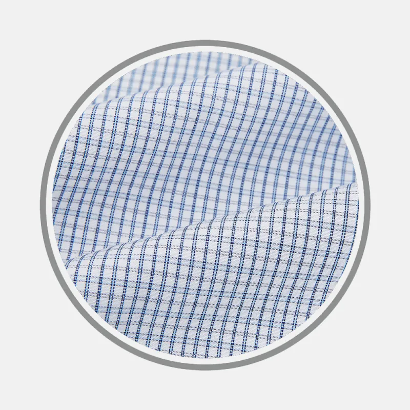 BLUE MICRO GRAPH CHECK FABRIC sold by Turnbull & Asser