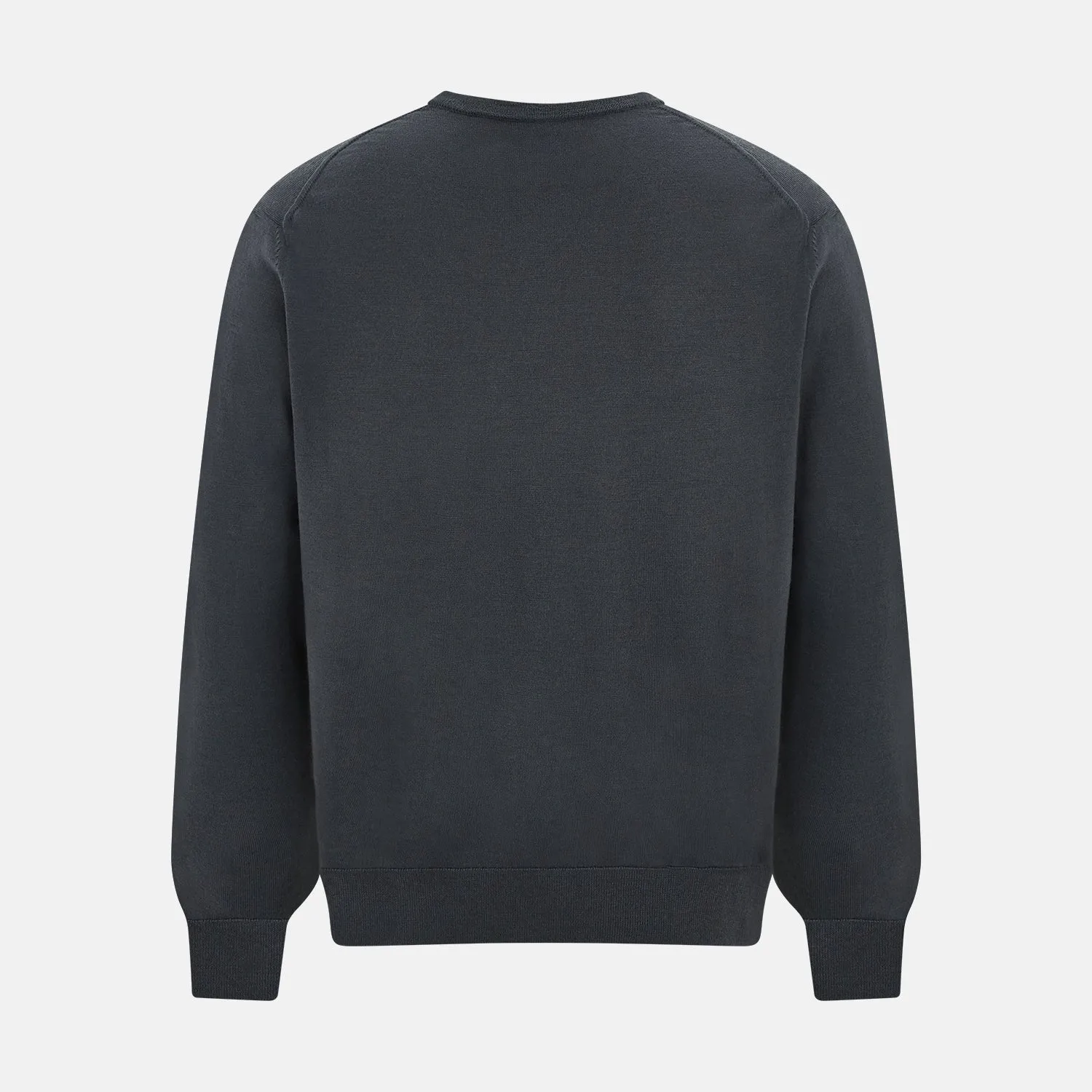 Charcoal Grey Merino V-Neck Jumper sold by Turnbull & Asser product image thumbnail 3