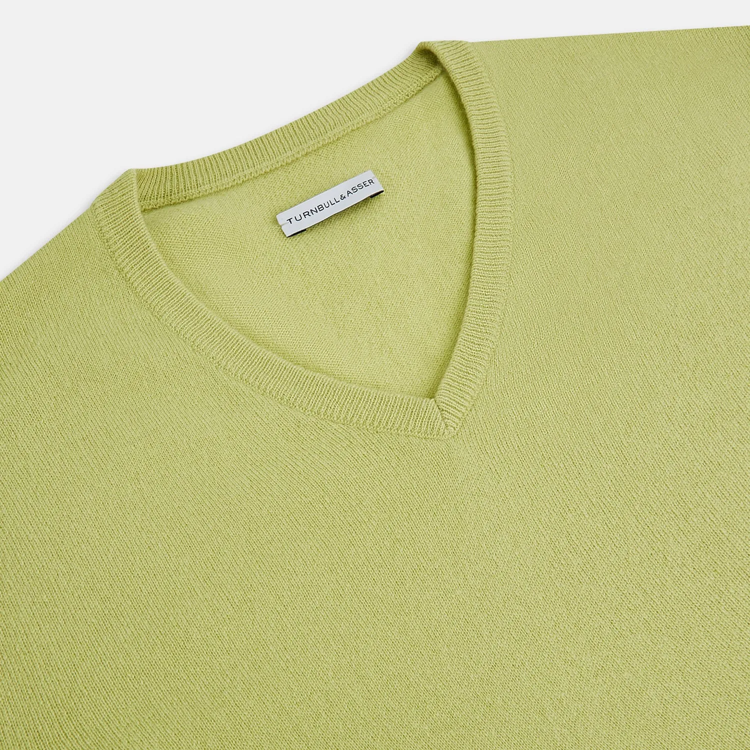 Melon Green Cashmere V-Neck Jumper sold by Turnbull & Asser product image thumbnail 2