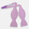 Pink and White Hounstooth Silk Bow Tie sold by Turnbull & Asser