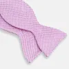 Pink and White Hounstooth Silk Bow Tie sold by Turnbull & Asser