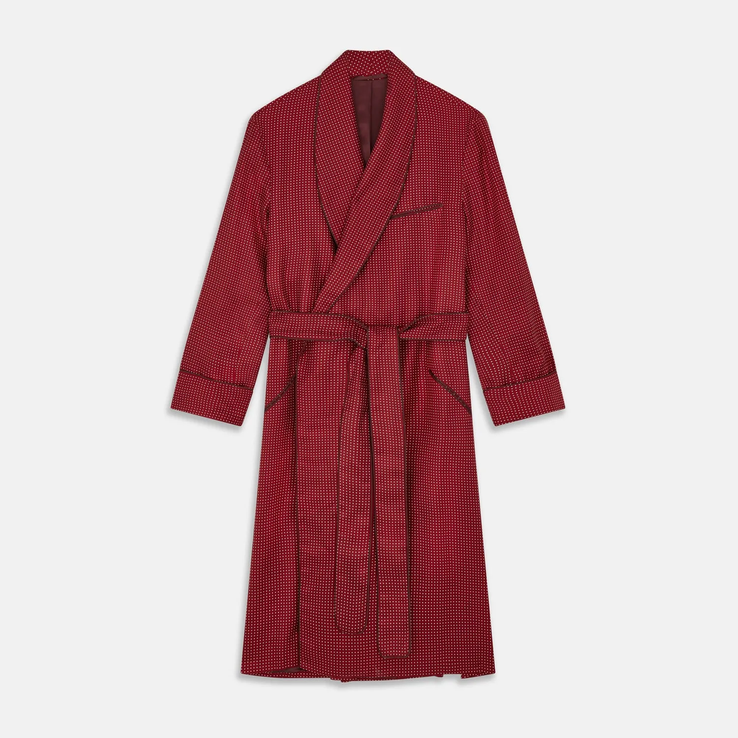 Burgundy Spot Silk Gown sold by Turnbull & Asser