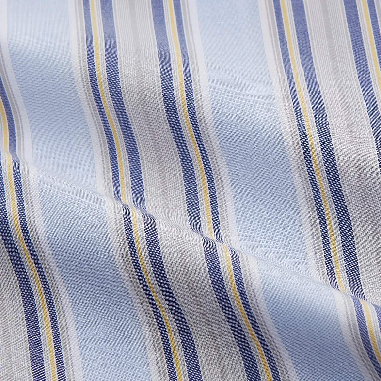 Pale Blue and Yellow Stripe Cotton Regular Fit Mayfair Shirt sold by Turnbull & Asser product image thumbnail 4
