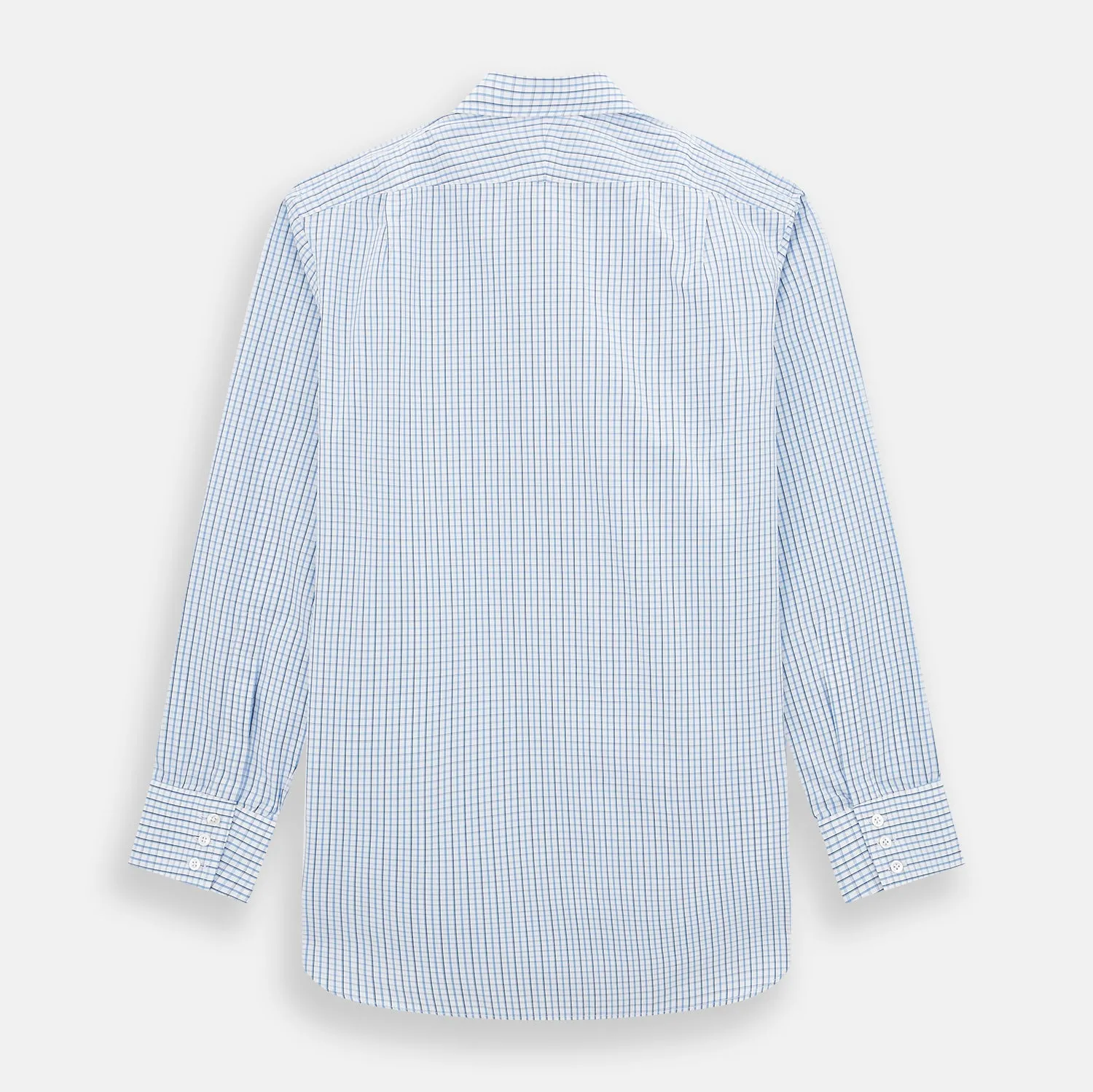 Blue and Navy Tattersall Check Mayfair Shirt sold by Turnbull & Asser product image thumbnail 3